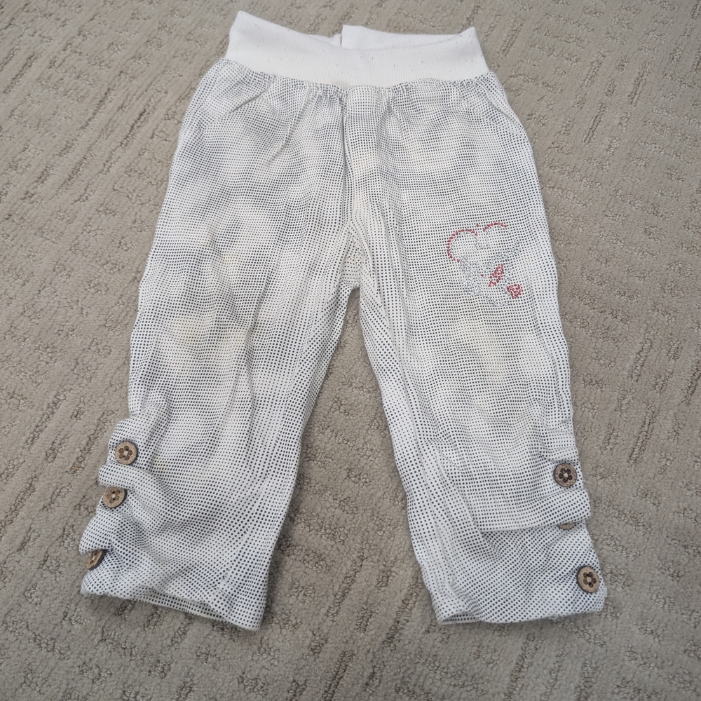 White and Black Bedazzled Baby Pants